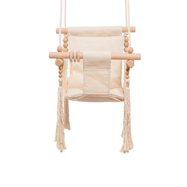 Baby Swing Chair Canvas Hanging Wood Children Baby Rocker Toy Safety Baby Bouncer Outside Swing Chair Toy Rocker For Children