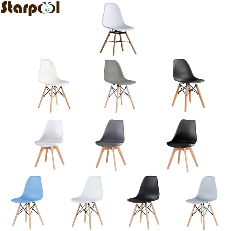 A set of four Nordic medieval retro style dining chairs, solid wood feet, beech wood, suitable for kitchen, dinings room