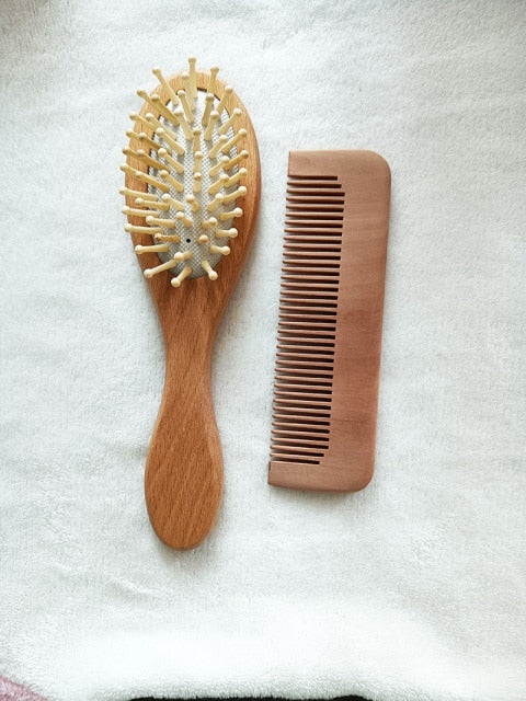 Custom Name Baby Bathing Comb Baby Care Hair Brush Pure Natural Wool Wood Comb Newborn Massager Baby Shower and Registry Gift