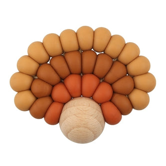 Baby Teether Wood Rring Rattle Food Grade Silicone Teether Baby Products DIY Crafts Teething Toys