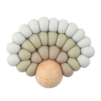 Baby Teether Wood Rring Rattle Food Grade Silicone Teether Baby Products DIY Crafts Teething Toys