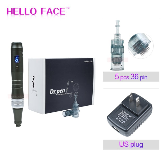 Dr pen Ultima M8 With 7 pcs Cartridges Wireless Derma Pen Skin Care Kit Microneedle Home Use Beauty Machine