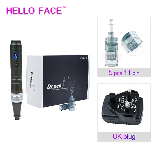 Dr pen Ultima M8 With 7 pcs Cartridges Wireless Derma Pen Skin Care Kit Microneedle Home Use Beauty Machine