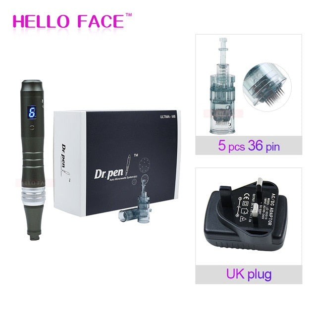 Dr pen Ultima M8 With 7 pcs Cartridges Wireless Derma Pen Skin Care Kit Microneedle Home Use Beauty Machine