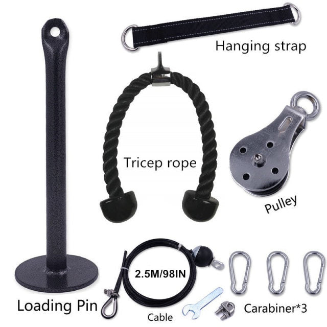 Cable Machine Attachments Tricep Rope D-Handle Cable Pully Optional for Gym Fitness Equipment Weight Lifting Workout Accessories