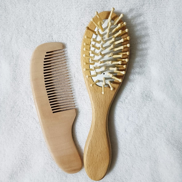 Custom Name Baby Bathing Comb Baby Care Hair Brush Pure Natural Wool Wood Comb Newborn Massager Baby Shower and Registry Gift