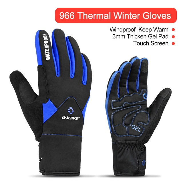 INBIKE Full Finger Cycling Gloves MTB Bike Bicycle Equipment Riding Outdoor Sports Fitness Touch Screen GEL Padded Accessories