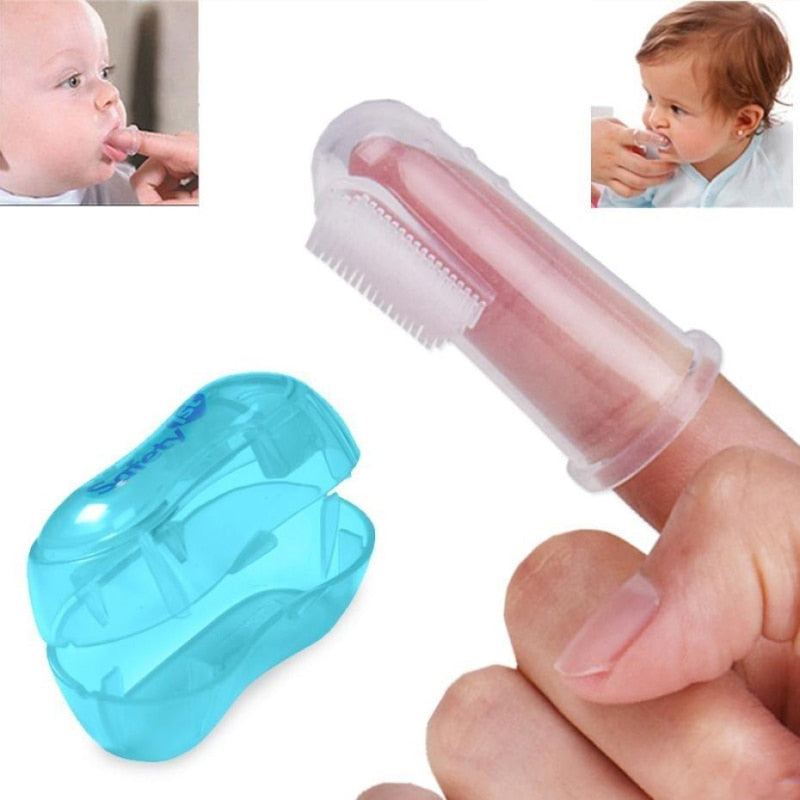 1 Set Soft Baby Finger Toothbrush And Box Silicone Baby Brush Teeth Cleaning Care Hygiene Brush Infant Tooth Brush For Newborn