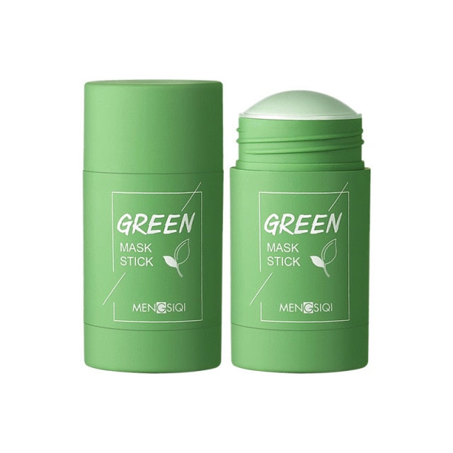 Green Tea Cleansing Solid Mask Eggplant Purifying Clay Stick Mask Oil Control Anti-Acne Mud Cream Beauty Facial Skin Care TSLM1