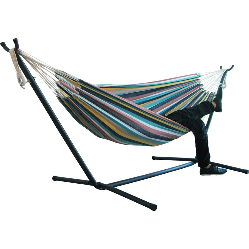 Portable Canvas Hammock Travelling Outdoor Picnic Wooden Swing Chair Camping Hanging Bed Garden Furniture Large Chair Hammocks