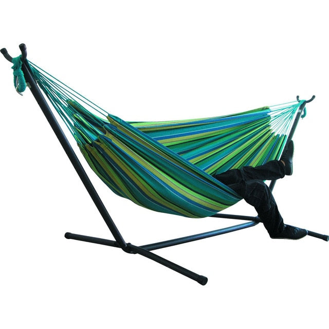 Portable Canvas Hammock Travelling Outdoor Picnic Wooden Swing Chair Camping Hanging Bed Garden Furniture Large Chair Hammocks