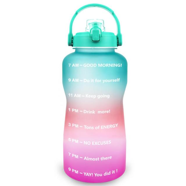 BuildLife 2L 3.8L Tritan Gallon Water Bottle Flip-Flop Motivational BPA Free Sports Fitness Jugs Outdoor Gym Mobile Holder Tour