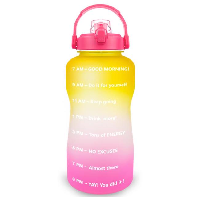 BuildLife 2L 3.8L Tritan Gallon Water Bottle Flip-Flop Motivational BPA Free Sports Fitness Jugs Outdoor Gym Mobile Holder Tour