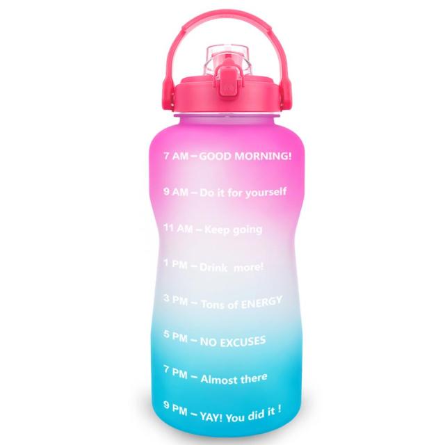 BuildLife 2L 3.8L Tritan Gallon Water Bottle Flip-Flop Motivational BPA Free Sports Fitness Jugs Outdoor Gym Mobile Holder Tour