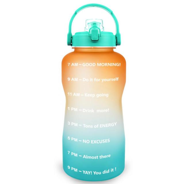 BuildLife 2L 3.8L Tritan Gallon Water Bottle Flip-Flop Motivational BPA Free Sports Fitness Jugs Outdoor Gym Mobile Holder Tour