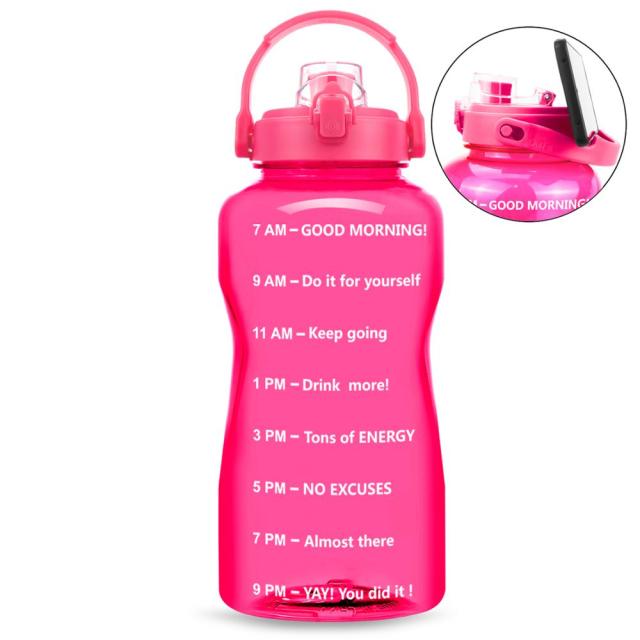 BuildLife 2L 3.8L Tritan Gallon Water Bottle Flip-Flop Motivational BPA Free Sports Fitness Jugs Outdoor Gym Mobile Holder Tour