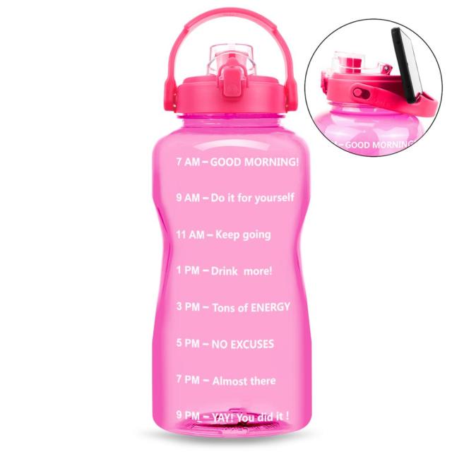 BuildLife 2L 3.8L Tritan Gallon Water Bottle Flip-Flop Motivational BPA Free Sports Fitness Jugs Outdoor Gym Mobile Holder Tour