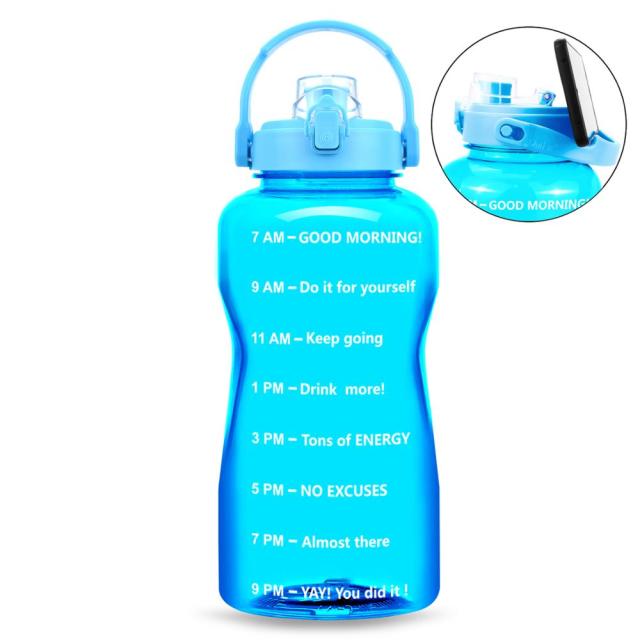 BuildLife 2L 3.8L Tritan Gallon Water Bottle Flip-Flop Motivational BPA Free Sports Fitness Jugs Outdoor Gym Mobile Holder Tour