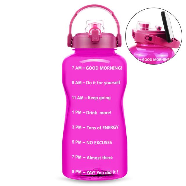 BuildLife 2L 3.8L Tritan Gallon Water Bottle Flip-Flop Motivational BPA Free Sports Fitness Jugs Outdoor Gym Mobile Holder Tour