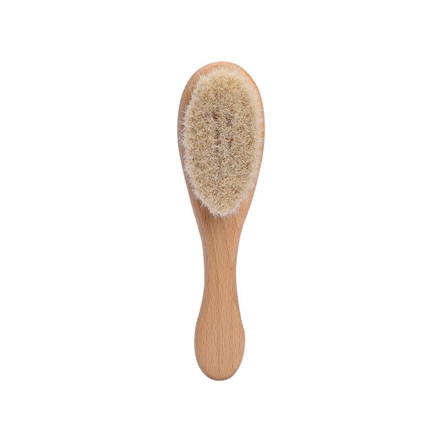 Custome Baby Comb Girl Bathing Comb Baby Care Hair Brush Pure Natural Wool Wood Comb Newborn Massager DIY Gift With Packaging