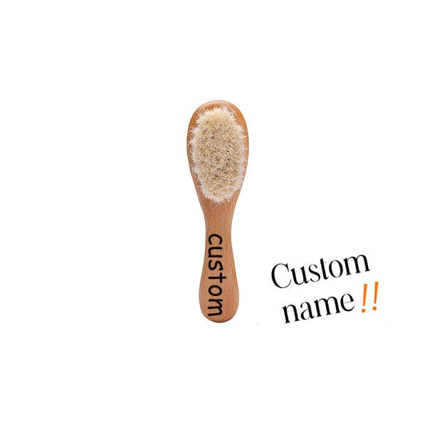 Custome Baby Comb Girl Bathing Comb Baby Care Hair Brush Pure Natural Wool Wood Comb Newborn Massager DIY Gift With Packaging