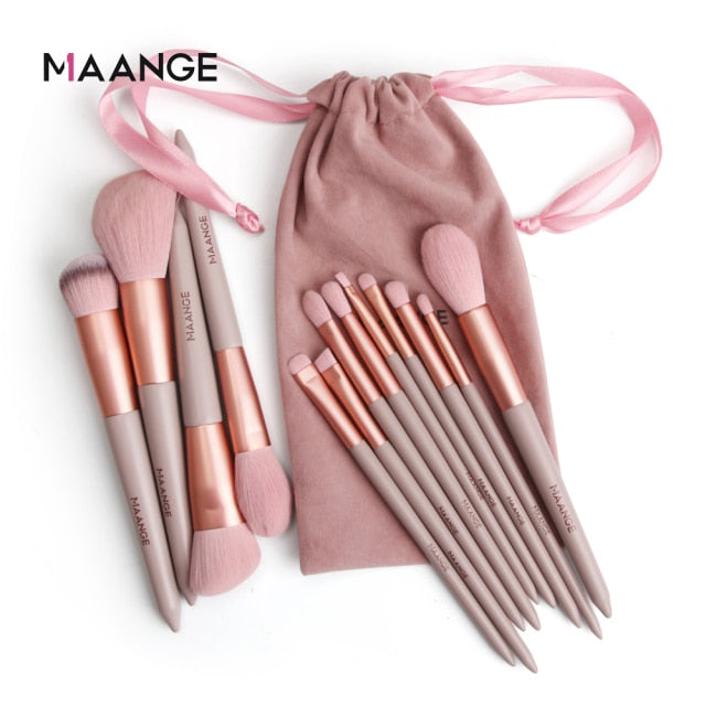 MAANGE Pro 4/13Pcs Makeup Brushes Set  Face Eye Shadow Foundation Powder Eyeliner Eyelash Lip Make Up Brush Beauty Tool with Bag