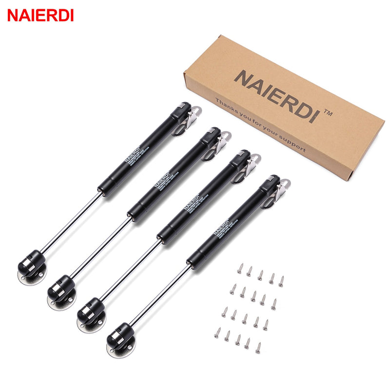 NAIERDI 4PCS Cabinet Door Gas Spring Hinges 6-15KG Kitchen Cupboard Hydraulic Hinge Strut Lid Support Box Furniture Hardware