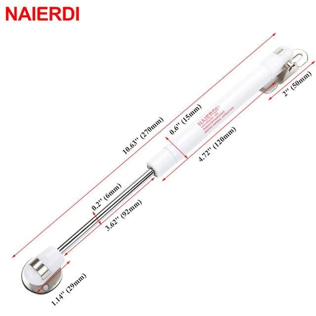 NAIERDI 4PCS Cabinet Door Gas Spring Hinges 6-15KG Kitchen Cupboard Hydraulic Hinge Strut Lid Support Box Furniture Hardware