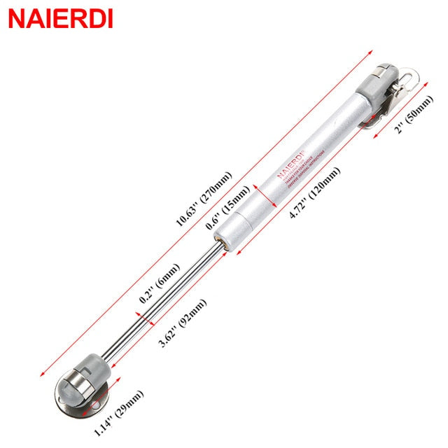 NAIERDI 4PCS Cabinet Door Gas Spring Hinges 6-15KG Kitchen Cupboard Hydraulic Hinge Strut Lid Support Box Furniture Hardware