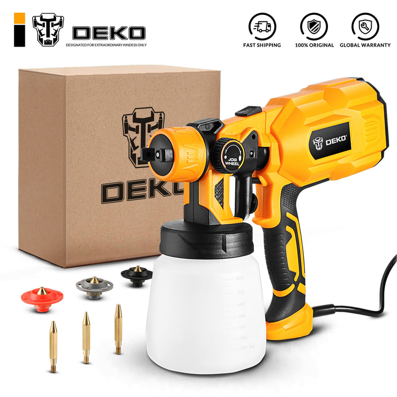 DEKO  Electric Handheld Spray Gun, 3 Nozzle Sizes,HVLP Spay Gun,For Painting Wood ,Furniture, Wall,Easy Spraying by DKSG55K1