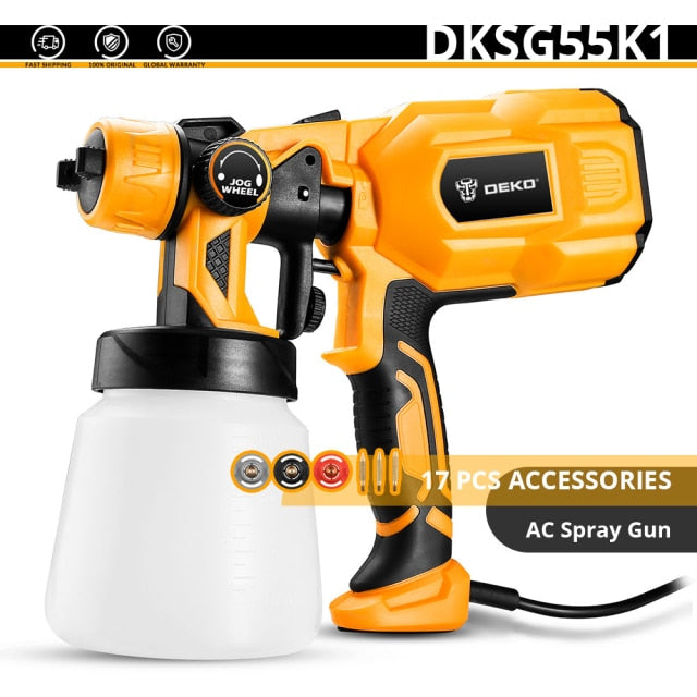 DEKO  Electric Handheld Spray Gun, 3 Nozzle Sizes,HVLP Spay Gun,For Painting Wood ,Furniture, Wall,Easy Spraying by DKSG55K1