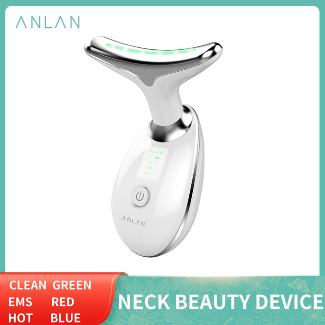 ANLAN Neck Face Beauty Device 3 Colors LED Photon Therapy Skin Tighten Reduce Double Chin Anti Wrinkle Remove Skin Care Tools