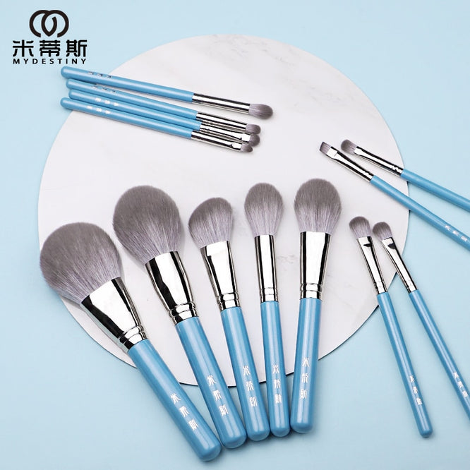 MyDestiny makeup brush/ The Iris series 13pcs high quality synthetic hair brushes set-powder&blush&foundation&eyeshadow&beauty