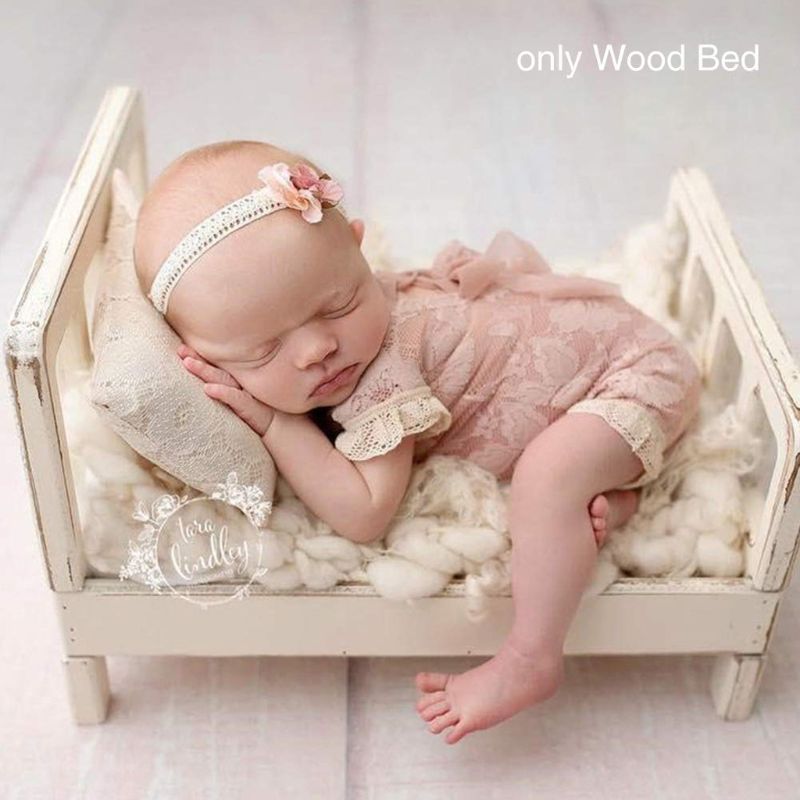 Newborn Photography Props Wood Bed Infant Poses Baby Photography Prop Detachable Background Props Baby Photography Accessories