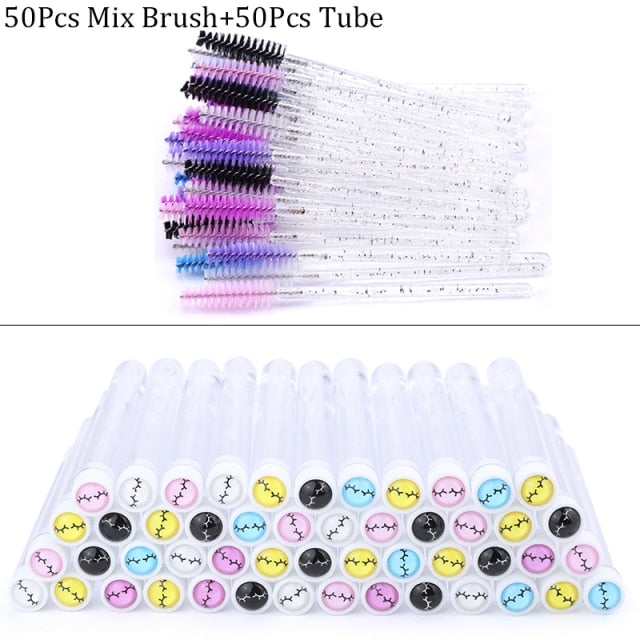 Reusable Eyebrow Brush Tube Disposable Eyelash Brush Eyebrow Brush With New Eelash Resin Drill Replaceable Makeup Brushes