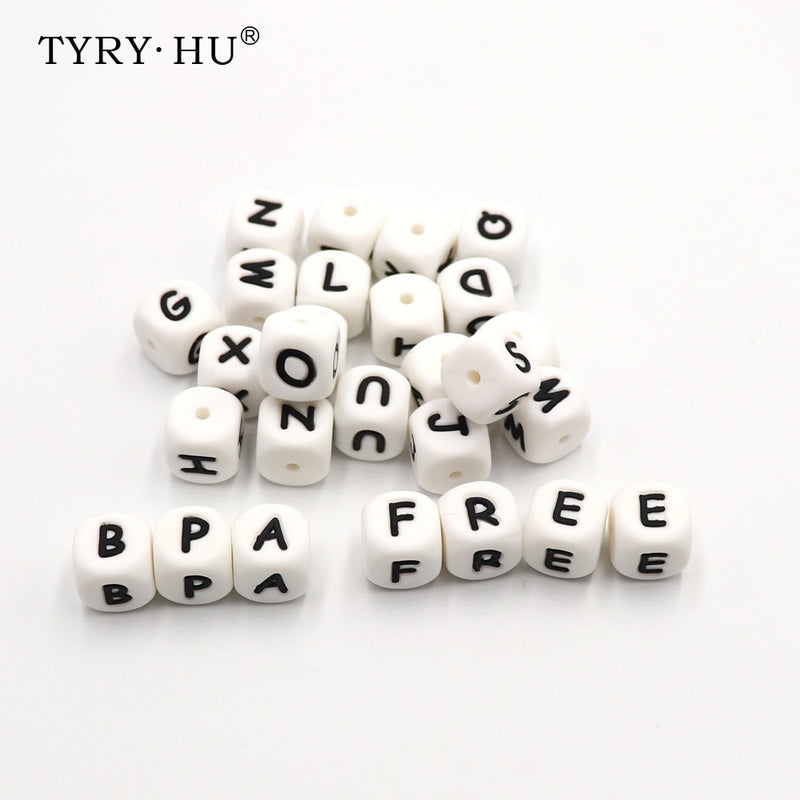 26Pcs Baby Silicone Beads 12mm BPA Free Alphabet Letters Beads Making Handmade Diy Baby Bracelet Necklace Accessories