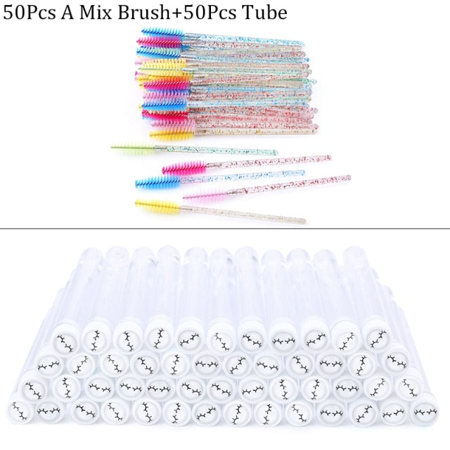 Reusable Eyebrow Brush Tube Disposable Eyelash Brush Eyebrow Brush With New Eelash Resin Drill Replaceable Makeup Brushes