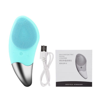 Mini Electric Facial Cleansing Brush Silicone Sonic Face Cleaner Deep Pore Cleaning Skin Face Cleaning Brush Device USB Recharge