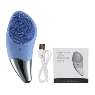 Mini Electric Facial Cleansing Brush Silicone Sonic Face Cleaner Deep Pore Cleaning Skin Face Cleaning Brush Device USB Recharge