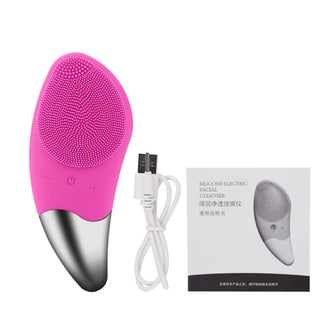 Mini Electric Facial Cleansing Brush Silicone Sonic Face Cleaner Deep Pore Cleaning Skin Face Cleaning Brush Device USB Recharge