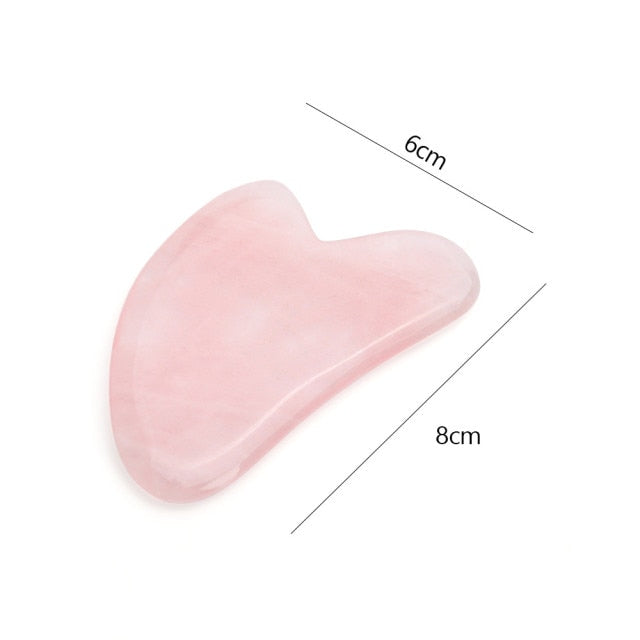 Natural Jade Gua Sha Scraper Board Massage Rose Quartz Jade Guasha Stone For Chin Neck Face Lifting Wrinkle Remover Beauty Care