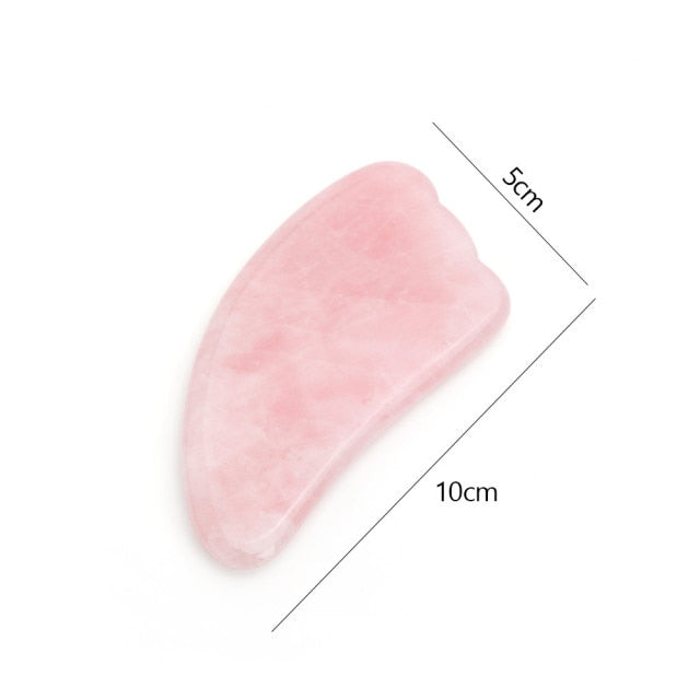 Natural Jade Gua Sha Scraper Board Massage Rose Quartz Jade Guasha Stone For Chin Neck Face Lifting Wrinkle Remover Beauty Care