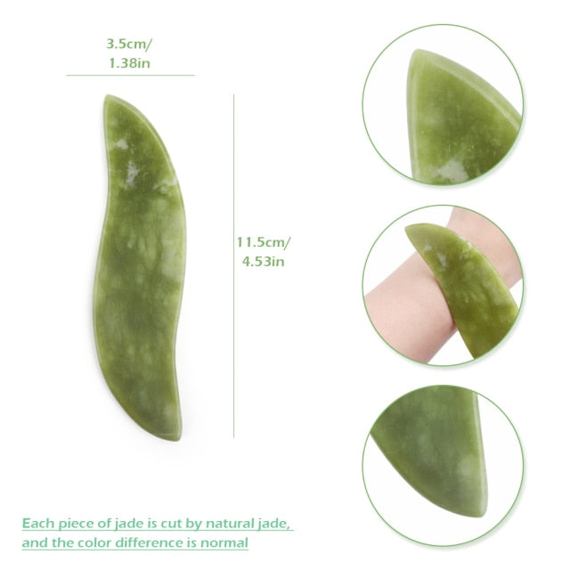 Natural Jade Gua Sha Scraper Board Massage Rose Quartz Jade Guasha Stone For Chin Neck Face Lifting Wrinkle Remover Beauty Care