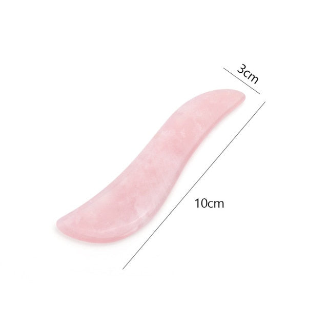 Natural Jade Gua Sha Scraper Board Massage Rose Quartz Jade Guasha Stone For Chin Neck Face Lifting Wrinkle Remover Beauty Care