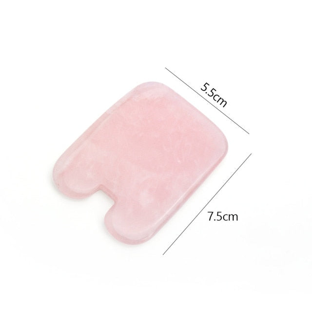 Natural Jade Gua Sha Scraper Board Massage Rose Quartz Jade Guasha Stone For Chin Neck Face Lifting Wrinkle Remover Beauty Care