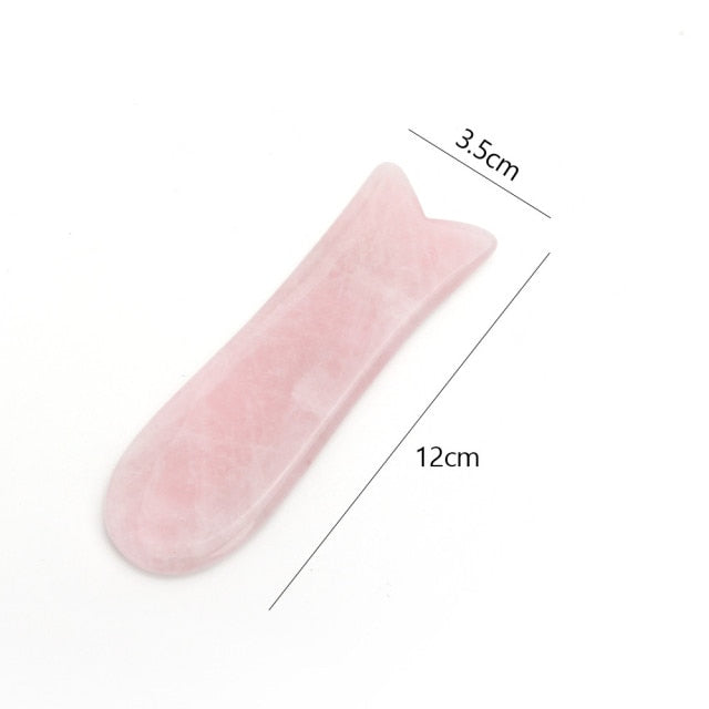 Natural Jade Gua Sha Scraper Board Massage Rose Quartz Jade Guasha Stone For Chin Neck Face Lifting Wrinkle Remover Beauty Care