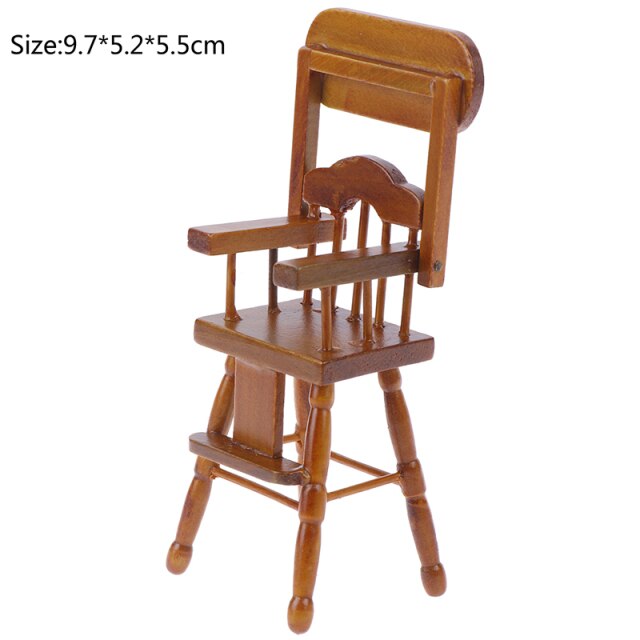 1: 12 Doll house Cute Mini Wooden Dining Chair Doll Dining Chair Toy For Kids Gift Baby Dolls Accessories