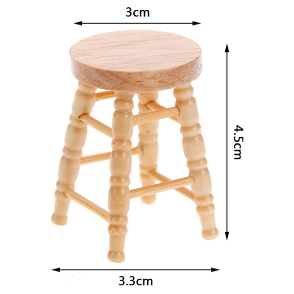 1: 12 Doll house Cute Mini Wooden Dining Chair Doll Dining Chair Toy For Kids Gift Baby Dolls Accessories