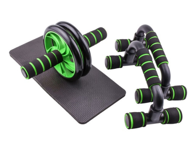 AB Power Wheels Roller Machine Push-up Bar Stand Exercise Rack Workout Home Gym Fitness Equipment Abdominal Muscle Trainer