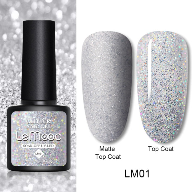 LEMOOC Cat's Eye Magnetic Nail Polish Gel Soak Off UV LED Nail Varnish Lacquers Shiny Glitter Beauty Design Cat Polishes